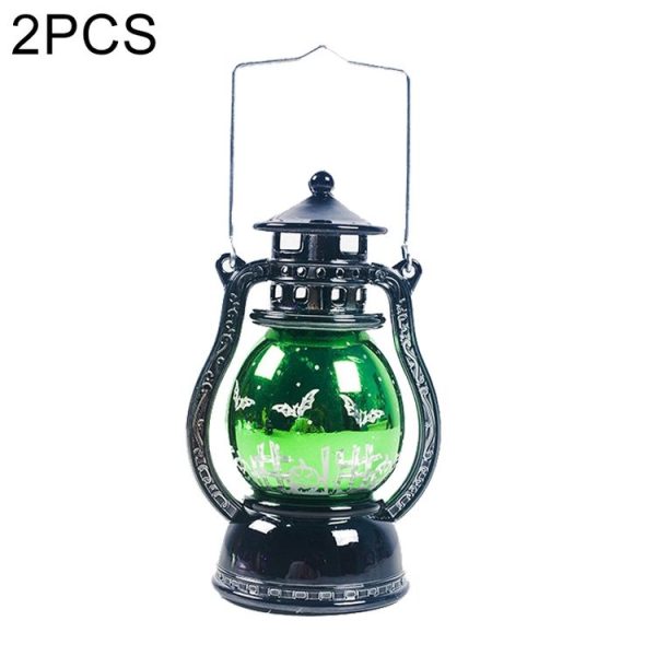 2 PCS Small Oil Lamp Halloween Retro Laser Pony Light Creative Bar Ghost Festival Atmosphere (Bat)