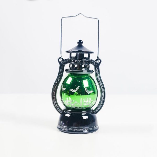 2 PCS Small Oil Lamp Halloween Retro Laser Pony Light Creative Bar Ghost Festival Atmosphere (Bat) - Image 2