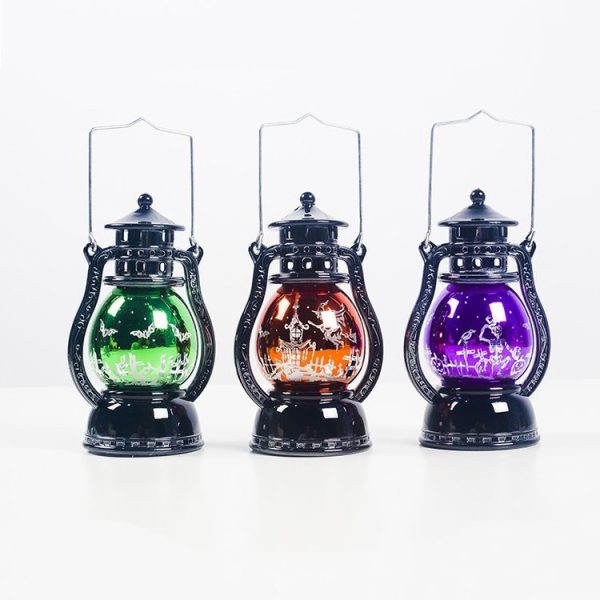 2 PCS Small Oil Lamp Halloween Retro Laser Pony Light Creative Bar Ghost Festival Atmosphere (Bat) - Image 4