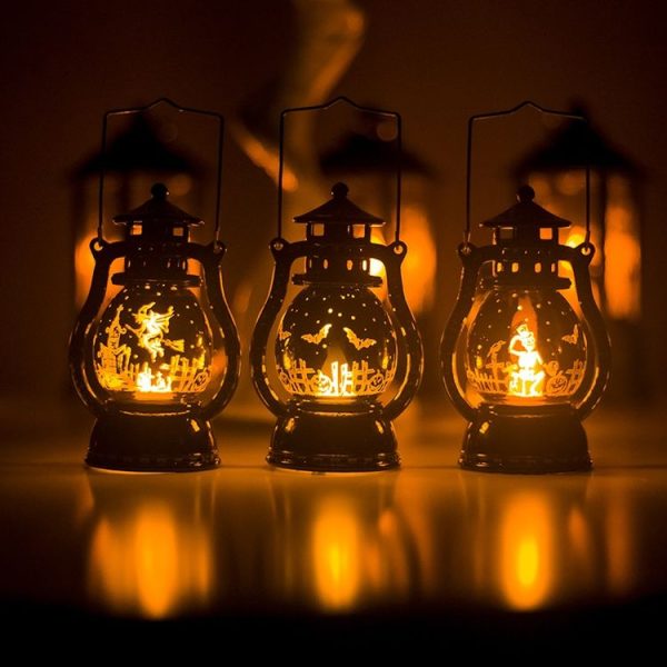 2 PCS Small Oil Lamp Halloween Retro Laser Pony Light Creative Bar Ghost Festival Atmosphere (Bat) - Image 6