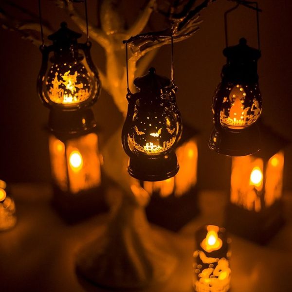 2 PCS Small Oil Lamp Halloween Retro Laser Pony Light Creative Bar Ghost Festival Atmosphere (Bat) - Image 7