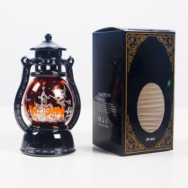 2 PCS Small Oil Lamp Halloween Retro Laser Pony Light Creative Bar Ghost Festival Atmosphere (Bat) - Image 8