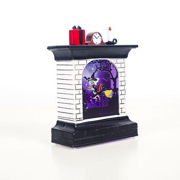 2 PCS Halloween Lantern Decoration Creative Fireplace LED Halloween Light Card Atmosphere Layout Props (Witch) - Image 2