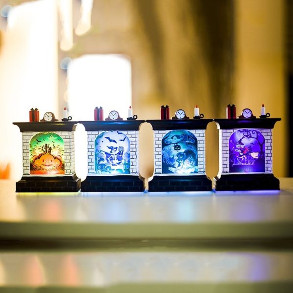 2 PCS Halloween Lantern Decoration Creative Fireplace LED Halloween Light Card Atmosphere Layout Props (Witch) - Image 3