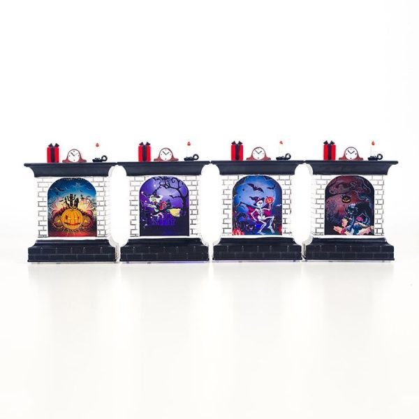 2 PCS Halloween Lantern Decoration Creative Fireplace LED Halloween Light Card Atmosphere Layout Props (Witch) - Image 5