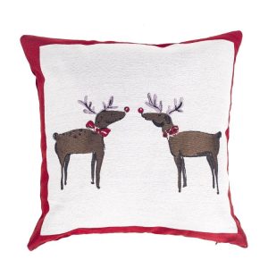 2 PCS Christmas Linen Fabric Sofa Pillowcase Without Pillow (Fawn)
