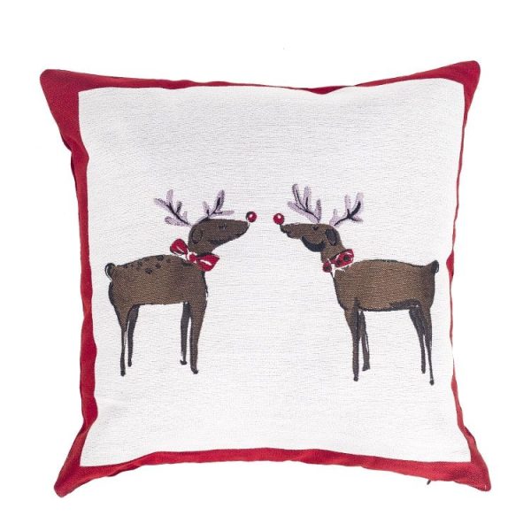 2 PCS Christmas Linen Fabric Sofa Pillowcase Without Pillow (Fawn)
