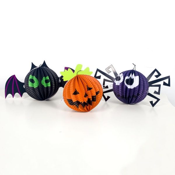 2 PCS Halloween Decoration Halloween Spider Pumpkin Decoration Pendant Bar Atmosphere Arrangement Paper Decoration (Spider) - Image 4