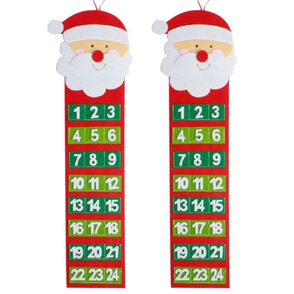 2 PCS Christmas Creative Non-woven Countdown Calendar Pendant (Old Man)