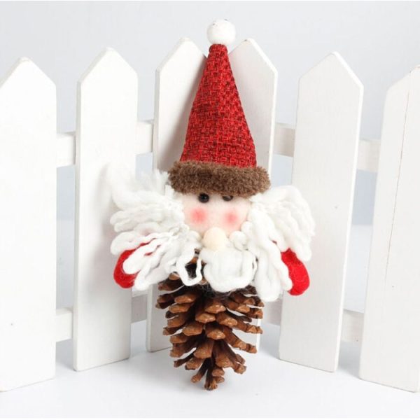 2 PCS Christmas Simulation Pine Cone Pendant Decoration (Old Man) - Image 2
