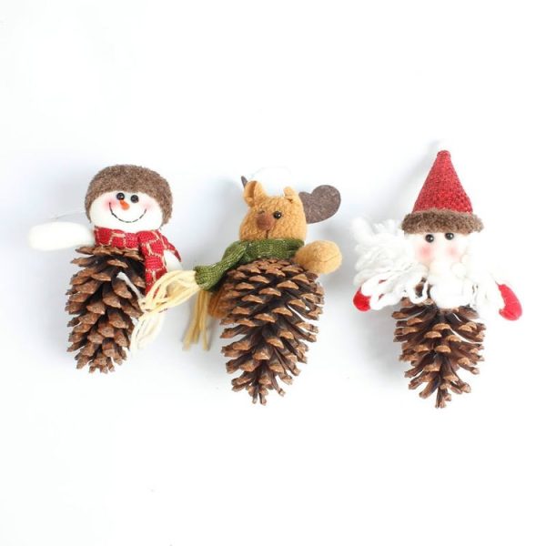 2 PCS Christmas Simulation Pine Cone Pendant Decoration (Old Man) - Image 6