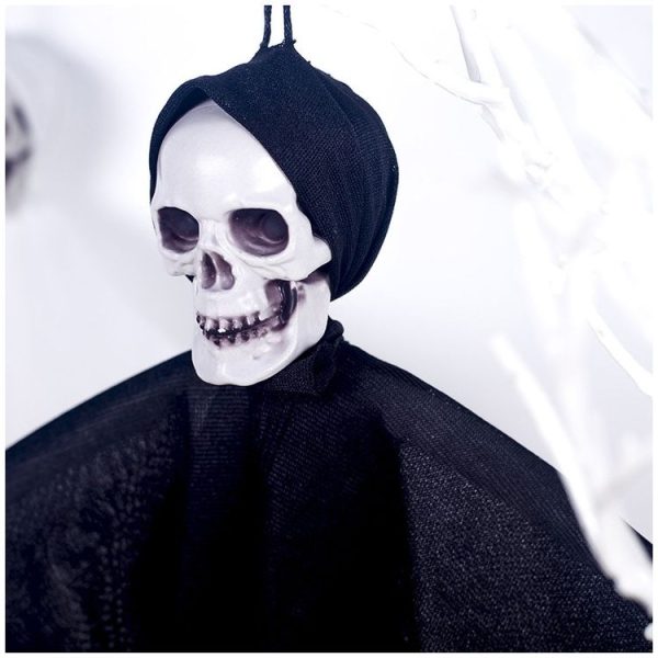 2 PCS Halloween Decoration Mini Fabric Skeleton Hanging Ghosts Bar Ghost Festival Decoration Props (Black) - Image 4