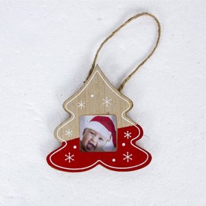 2 PCS Christmas Photo Frame Christmas Creative Photo Frame Pendant Christmas Tree Decoration Pendant, Specification: Christmas Tree (Red)