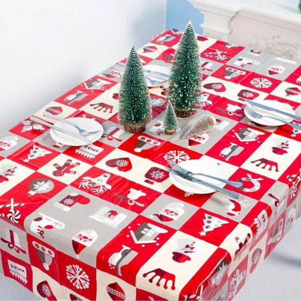 2 PCS Christmas Creative Disposable PVC Printed Tablecloth Table Decoration (Square Plaid) - Image 2