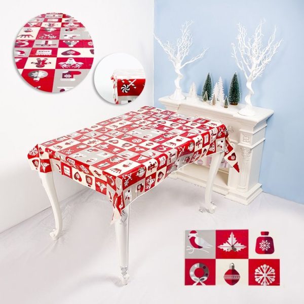 2 PCS Christmas Creative Disposable PVC Printed Tablecloth Table Decoration (Square Plaid) - Image 3