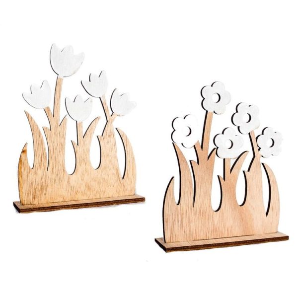 2 PCS Easter Home Creative Wooden Simple Flower Decoration Ornaments (Solid) - Image 3