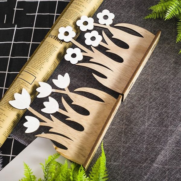 2 PCS Easter Home Creative Wooden Simple Flower Decoration Ornaments (Solid) - Image 5