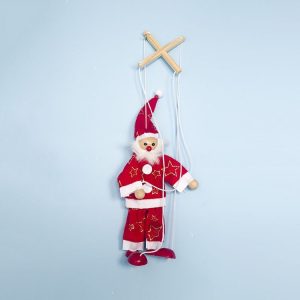 2 PCS Christmas Creative Fabric Line Puppet Decorations (Santa Claus Button)