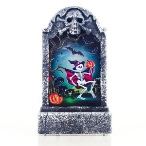 2 PCS Halloween Bar Atmosphere Retro Simulation Tombstone Lights Decorations (Bone)