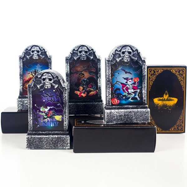 2 PCS Halloween Bar Atmosphere Retro Simulation Tombstone Lights Decorations (Bone) - Image 5