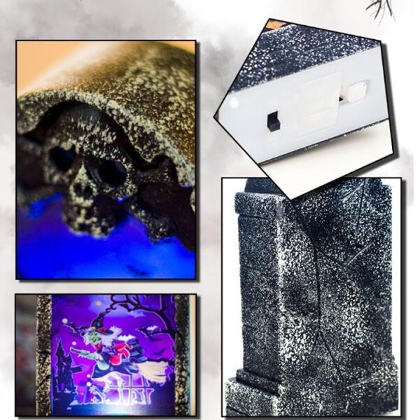 2 PCS Halloween Bar Atmosphere Retro Simulation Tombstone Lights Decorations (Bone) - Image 7