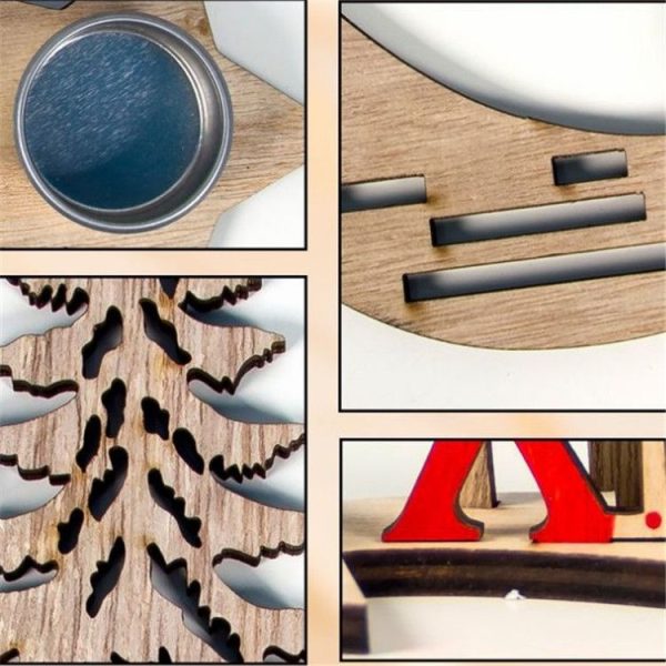 2 PCS Wood Painted Diy Christmas Candlestick Five-Pointed Star Christmas Letters Homemade Set (Elk) - Image 4