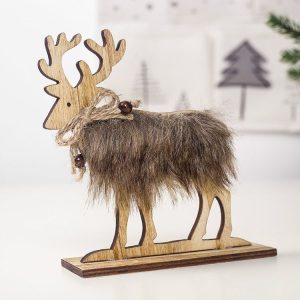 2 PCS Christmas Creative Home Wooden Felt Elk Decoration, Size: Medium
