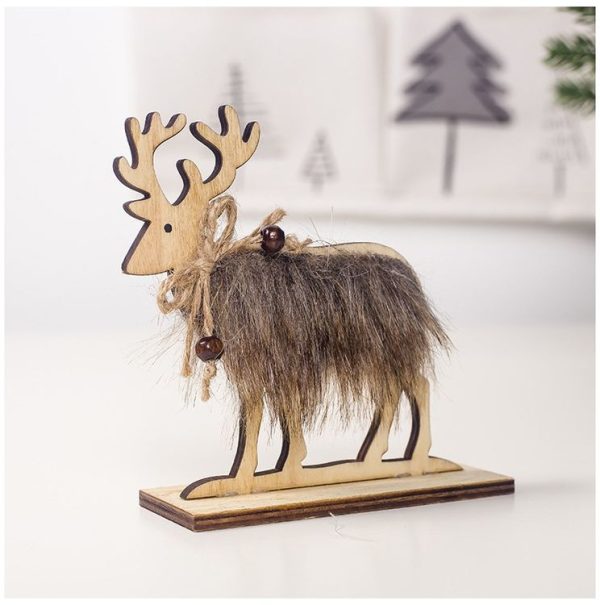 2 PCS Christmas Creative Home Wooden Felt Elk Decoration, Size: Medium - Image 2
