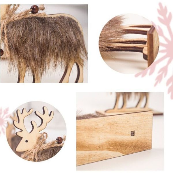 2 PCS Christmas Creative Home Wooden Felt Elk Decoration, Size: Medium - Image 5
