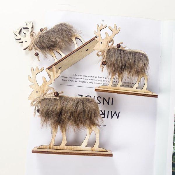 2 PCS Christmas Creative Home Wooden Felt Elk Decoration, Size: Small - Image 3