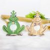 2 PCS Creative Wooden Decoration Ornaments Small Frog (Log Color) - Image 3