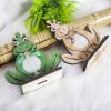 2 PCS Creative Wooden Decoration Ornaments Small Frog (Log Color) - Image 4