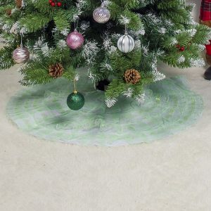 2 PCS Christmas Fabric Lace Christmas Tree Bottom Decoration Tree Skirt, Size: 80x80CM (Green)