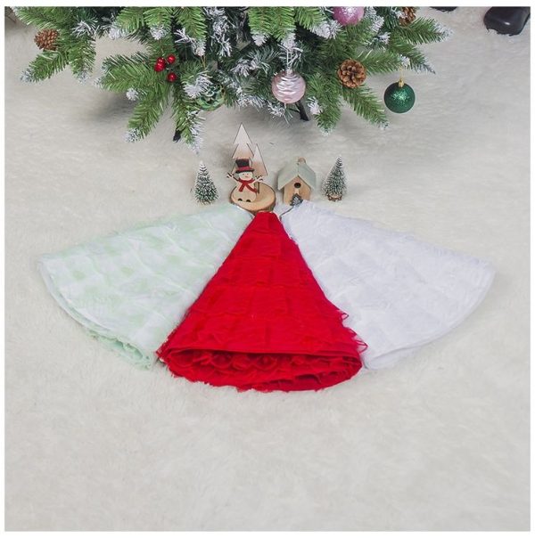 2 PCS Christmas Fabric Lace Christmas Tree Bottom Decoration Tree Skirt, Size: 80x80CM (Green) - Image 4