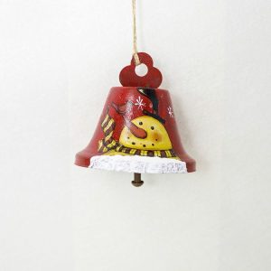 2 PCS Christmas Creative Painted Wrought Iron Bell Pendant Ornament (Red)