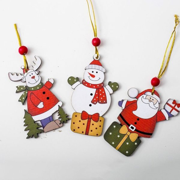 2 PCS Christmas Creative Painted Wooden Sign Pendant Door and Window Decorations (Elk) - Image 2