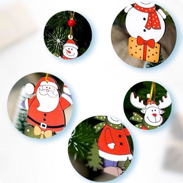 2 PCS Christmas Creative Painted Wooden Sign Pendant Door and Window Decorations (Elk) - Image 3