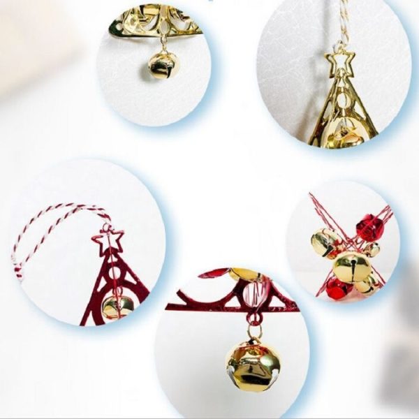 2 PCS Christmas Tree-shape Metal Pendant Decoration Creative Christmas Bell Decoration (Gold) - Image 4