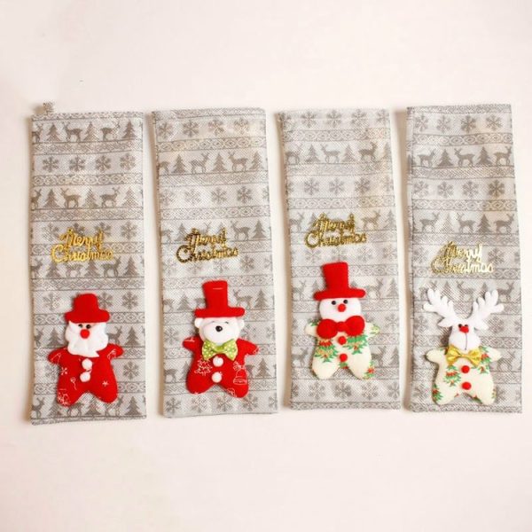 2 PCS Christmas Decoration Bottle Set Wine Bag Christmas Day Atmosphere Layout, Random Pattern Delivery - Image 2