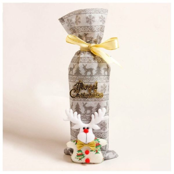 2 PCS Christmas Decoration Bottle Set Wine Bag Christmas Day Atmosphere Layout, Random Pattern Delivery - Image 4
