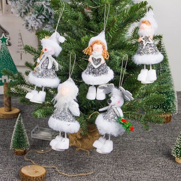 2 PCS Cute Cloth Christmas Doll Ornaments Creative Christmas Tree Decoration Pendant (Pentagram Angel) - Image 5