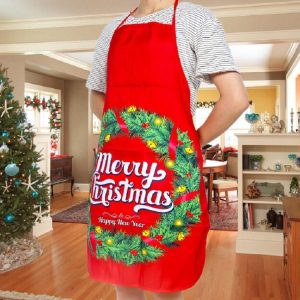2 PCS Fabric Print Snowman Christmas Apron Christmas Party Atmosphere Decoration, Type: Garland