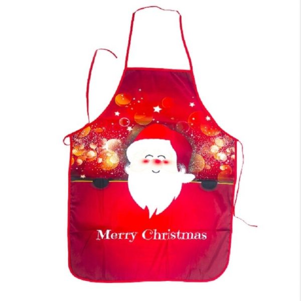 2 PCS Fabric Print Snowman Christmas Apron Christmas Party Atmosphere Decoration, Type: Old Man - Image 3