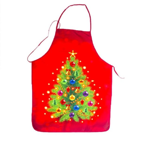 2 PCS Fabric Print Snowman Christmas Apron Christmas Party Atmosphere Decoration, Type: Christmas Tree - Image 3