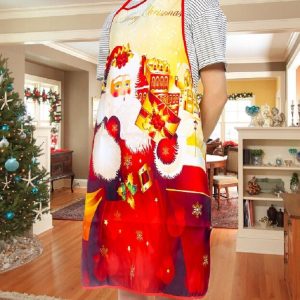 2 PCS Fabric Print Snowman Christmas Apron Christmas Party Atmosphere Decoration, Type: Backpack Old Man