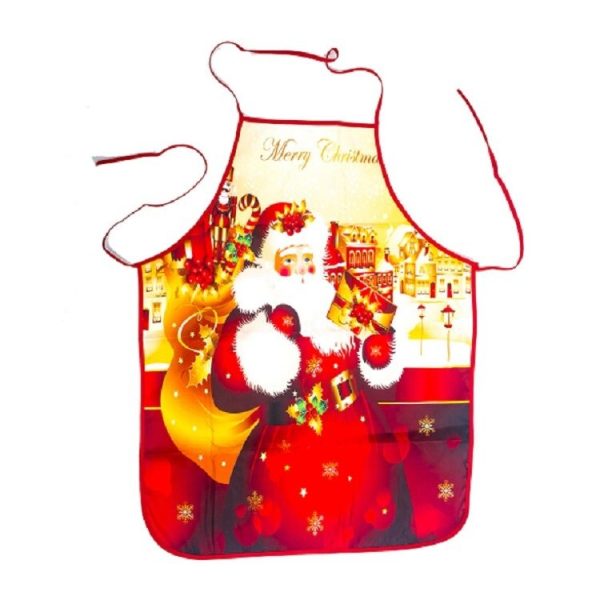 2 PCS Fabric Print Snowman Christmas Apron Christmas Party Atmosphere Decoration, Type: Backpack Old Man - Image 3