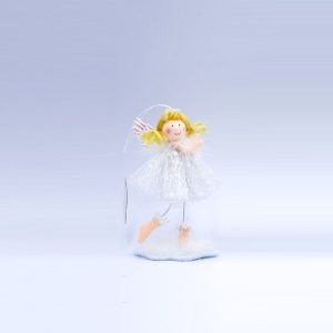2 PCS Christmas Decorations Fabric Blonde Angel Girl Decoration Christmas Tree Pendant, Specification: A Right Hand