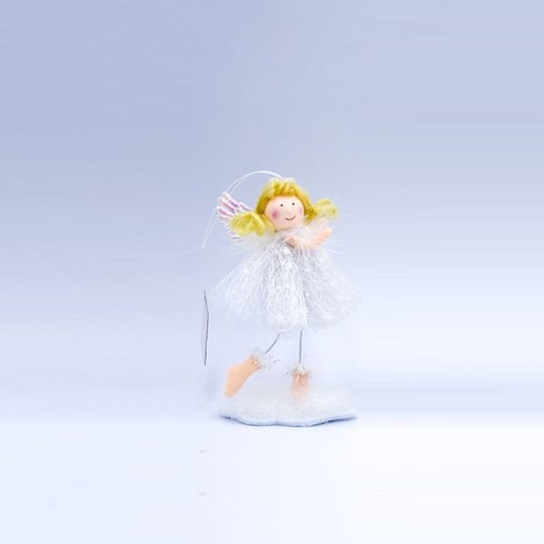 2 PCS Christmas Decorations Fabric Blonde Angel Girl Decoration Christmas Tree Pendant, Specification: A Right Hand - Image 2