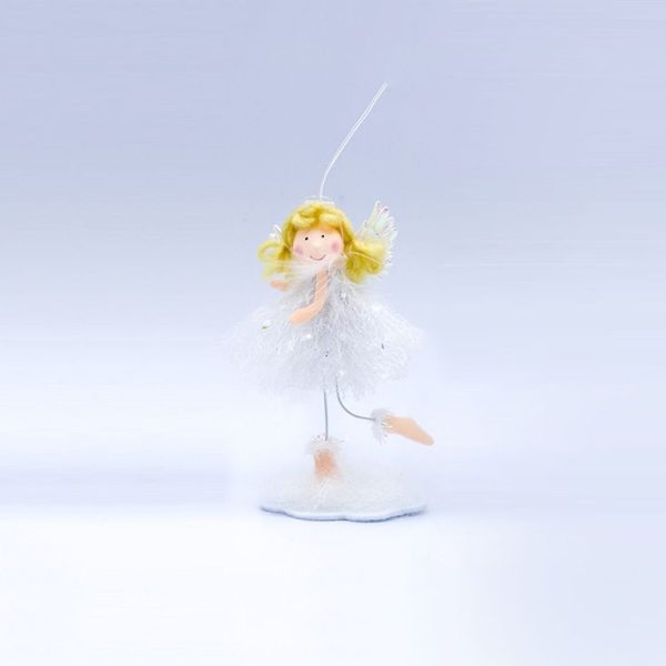 2 PCS Christmas Decorations Fabric Blonde Angel Girl Decoration Christmas Tree Pendant, Specification: B Left Hand - Image 2