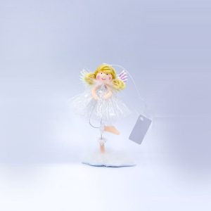2 PCS Christmas Decorations Fabric Blonde Angel Girl Decoration Christmas Tree Pendant, Specification: C Three-dimensional Hand